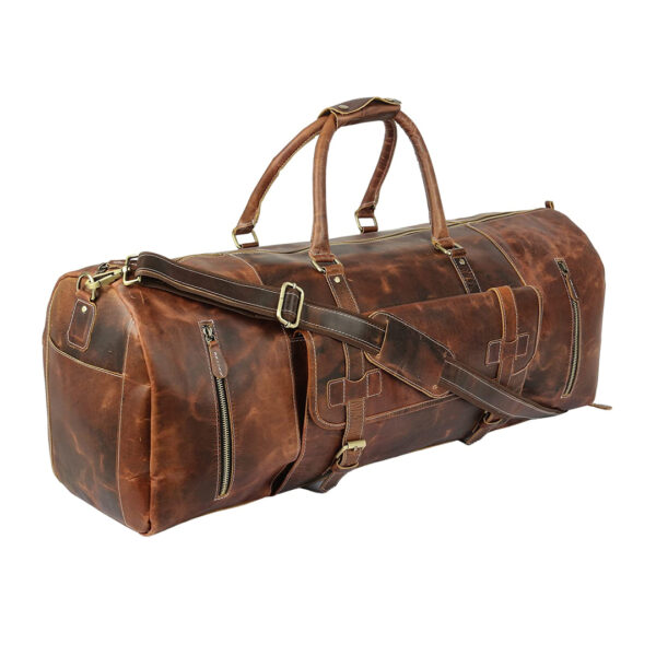 Lightweight Leather Duffle Bag – Premium Travel Companion - Image 2