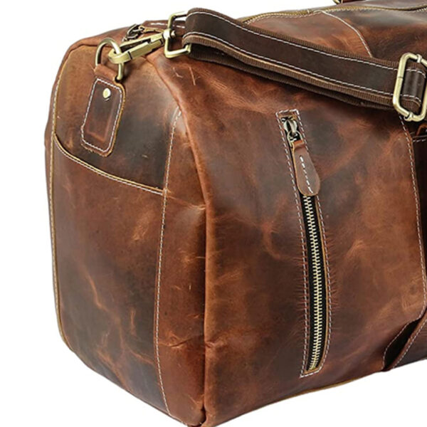 Lightweight Leather Duffle Bag – Premium Travel Companion - Image 3