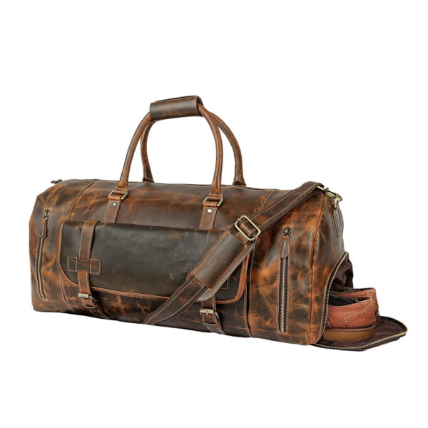 Lightweight Leather Duffle Bag – Premium Travel Companion - Image 4