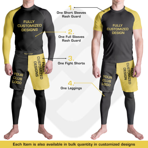 Full sleeves BJJ rash guard with compression fit for MMA and no-gi training